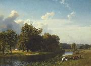 Albert Bierstadt A River Landscape, Westphalia oil painting reproduction